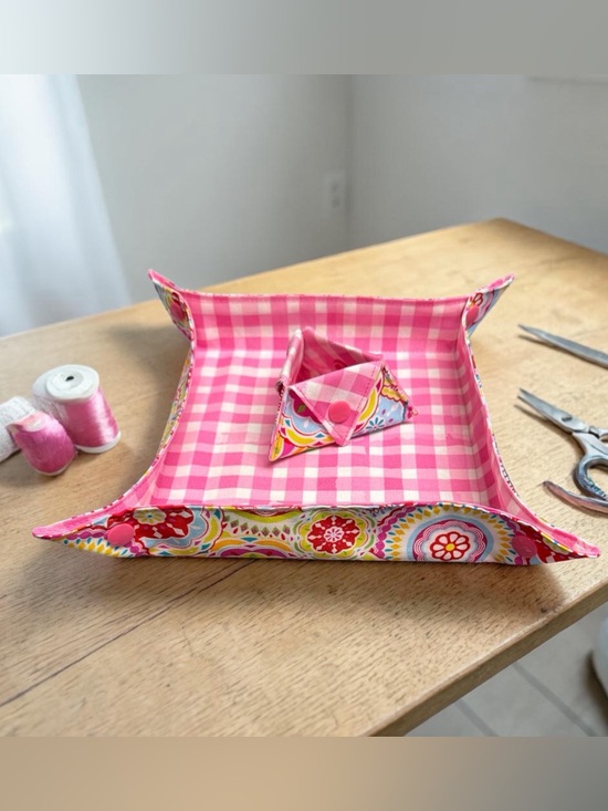 Hand Crafted Other - Hand Crafted Snap Tray and Small ORT Catcher Fabric Notion & Thread Catch All